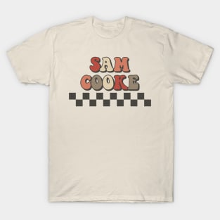 Sam Cooke Checkered Retro Groovy Style T-Shirt